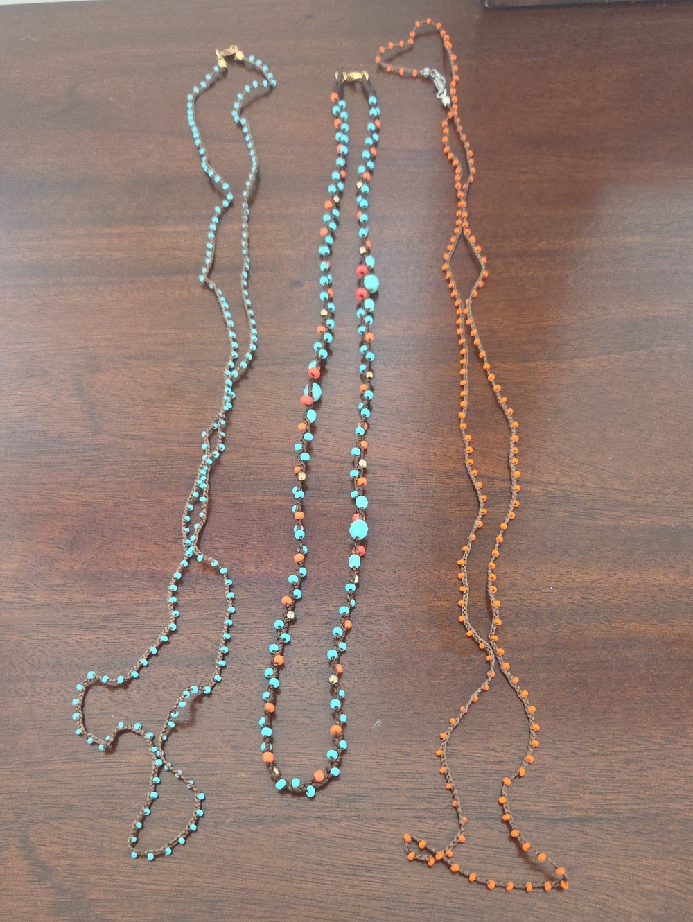 Turquoise & Coral Beaded Necklace Set - Women's Fashion Jewelry